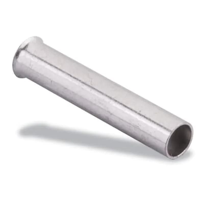 Non-Insulated Ferrule, Length .236 Inches/6mm, Inner Diameter .047 Inches/1.2mm, Outer Diameter .091 Inches/2.3mm, Conductor Size 18 AWG/.75mm2, Copper, Tin Plated