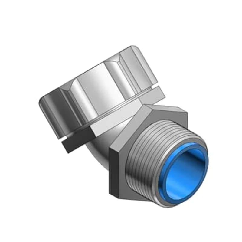 ABB - Installation Products 7345 - 1 Inch 45 Degree Steel Insulated Liquidtight Connector With PG Thread and Chromate Finish, Thread Size 29