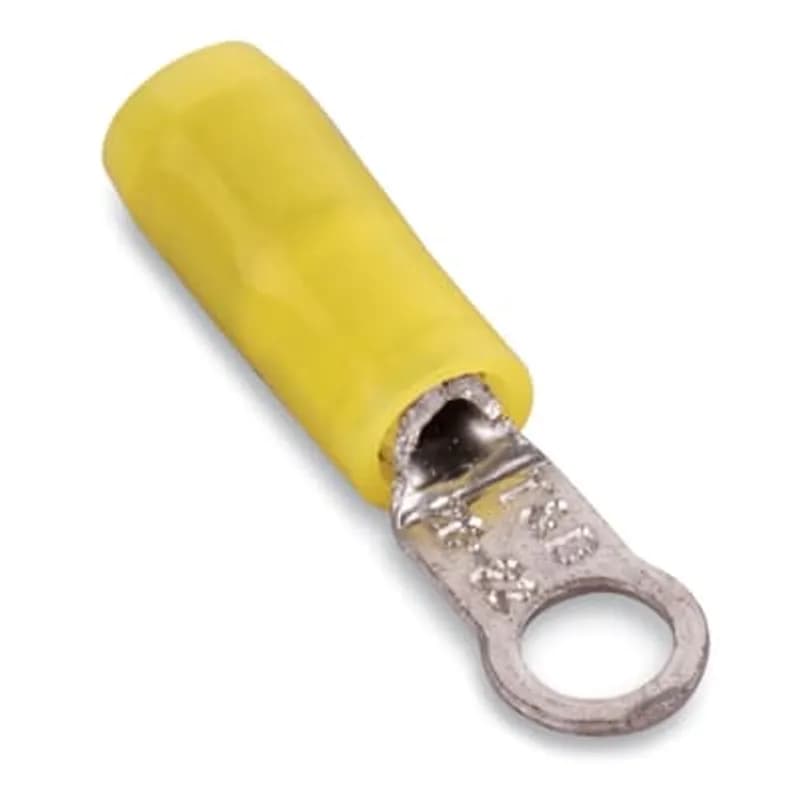 ABB - Installation Products 675-54664-2 - Nylon Insulated Large Ring Terminal, Length 2.60 Inches, Width .93 Inches, Maximum Insulation .765, Bolt Hole 5/8 Inch, Wire Range 3/0, Color Yellow, Copper, Tin Plated