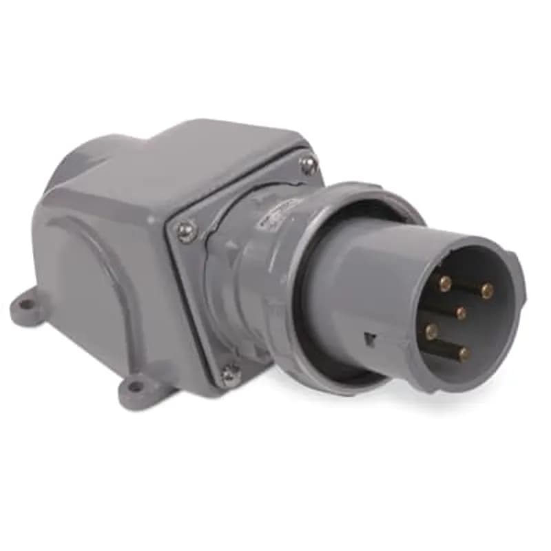 Maxgard Male Inlet with Angle Enclosure, 30 Amp, 4 Pole 5 Wire, 30y 250/440V, 60Hz