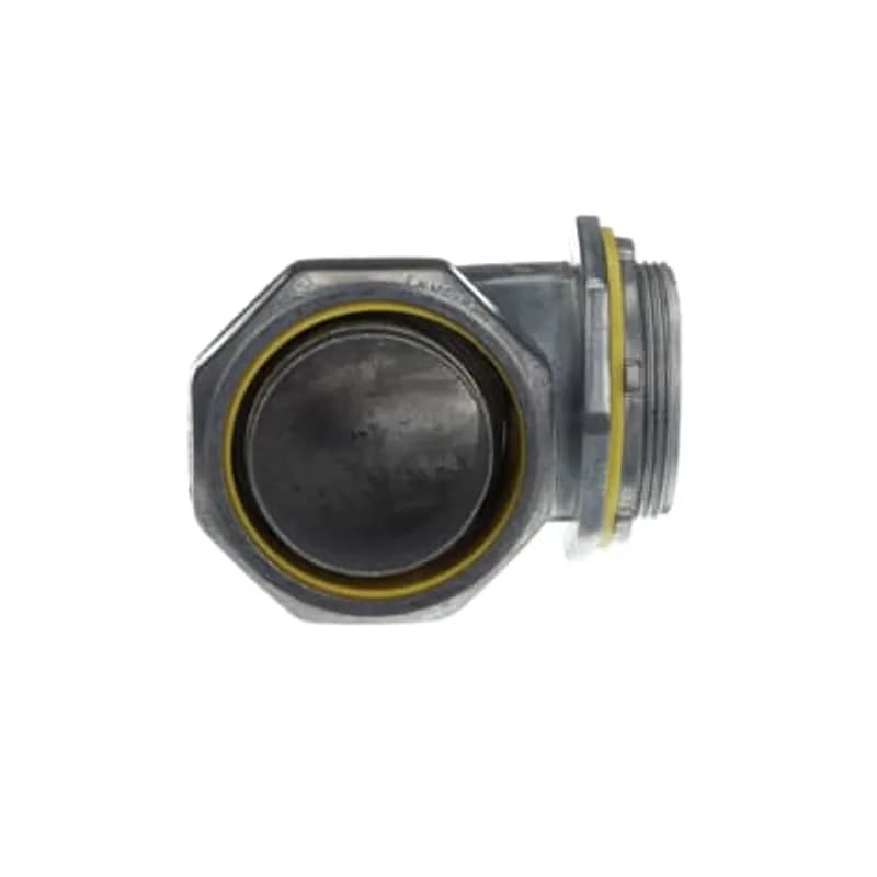 ABB - Installation Products CI6716 - Fitting, 90 Degree Liquidtight, Trade Size 2 Inches, Knockout Size 2 Inches, Length 5.04 Inches, Width 4.21 Inches, Thread Length 0.71 Inch, Zinc Alloy