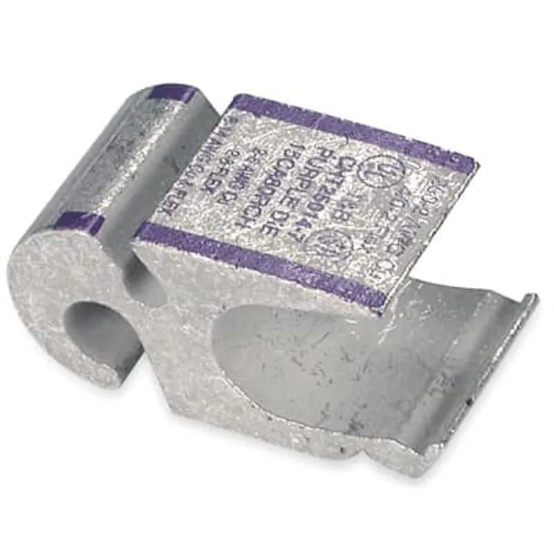 Copper H-Tap with HTC40 cover for Wire Range Main: 250-2 (4/0-2 Flex), Branch 2-6 Str/Sol (2-8 Flex), Purple 80R