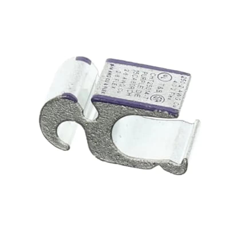 Copper H-Tap for Wire Range Main: 250-2 (4/0-2 Flex), Branch 2-6 Str/Sol (2-8 Flex), Purple 80R
