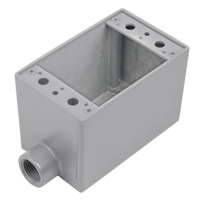 ABB - Installation Products AFS-1 - 1/2 Inch Shallow 1 Gang Device Box, Die Cast Aluminum, Dead End, 1 Hole, Raintight When Used with Appropriate Cover