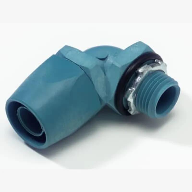ABB - Installation Products 6323 - 3/4 Inch 90 Degree Non-metallic Type A Liquidtight Connector With Captive Sealing O-ring and Tapered Hub Thread