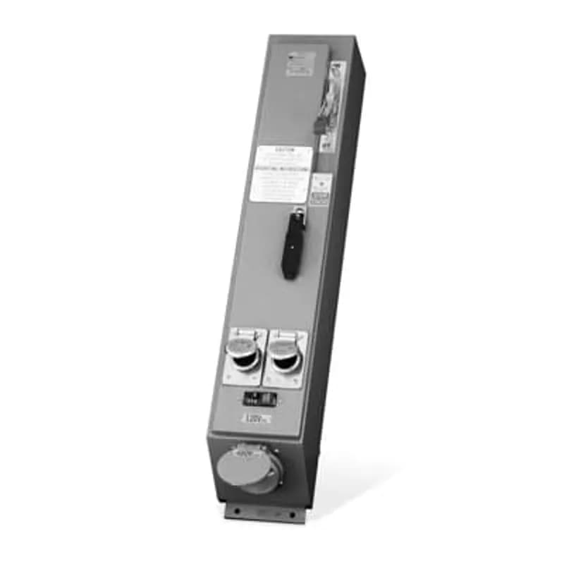 60 Amp, 480V Combination Interlocked Transformer Disconnect Automotive/Heavy Industrial I-Beam Web Mount, 3 Pole 4 Wire With 15Amp DUP Convenience Receptacle