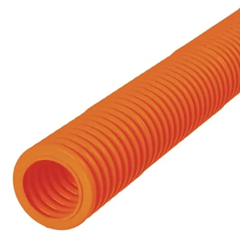 Riser-Gard Fiber Optic Corrugated Conduit, Size 1 Inch, Outer Diameter 1.32 Inch, Inner Diameter 0.98 Inch, Wall Thickness 0.060 Inch, Length 1,500 Feet, Material PVC, Color Orange, with Pull Tape