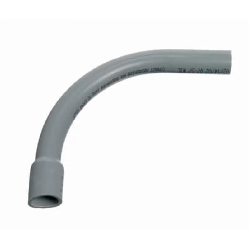 Schedule 40 Elbow, Size 2-1/2 Inches, Bend Radius 36 Inches, Bend Angle 90 Degrees, Material PVC, Belled End