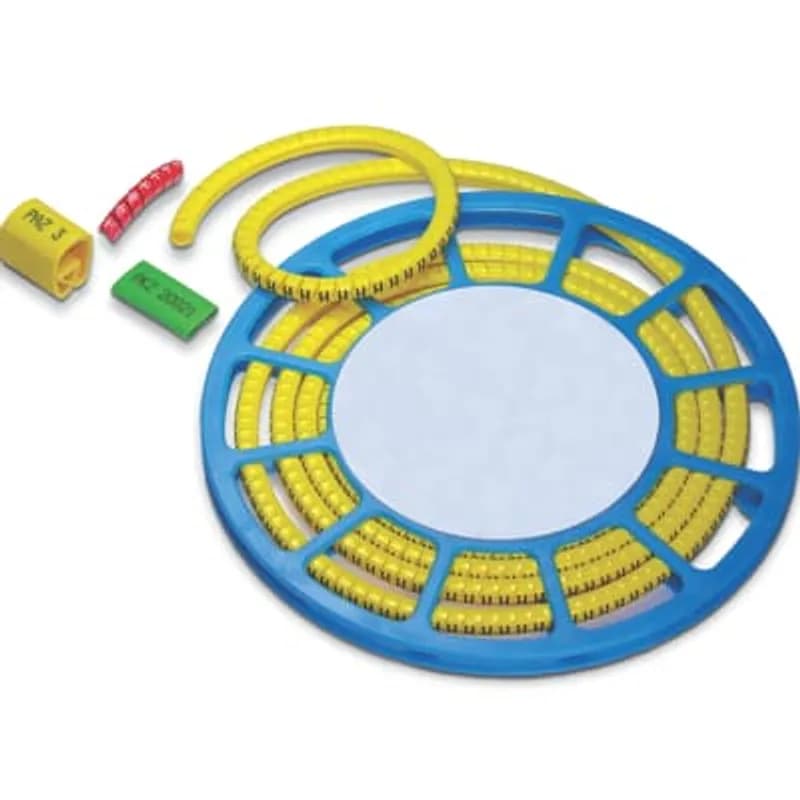 Sleeve Markers on a Compact Disc - Color Yellow, Legend A, Wire Range 22-16