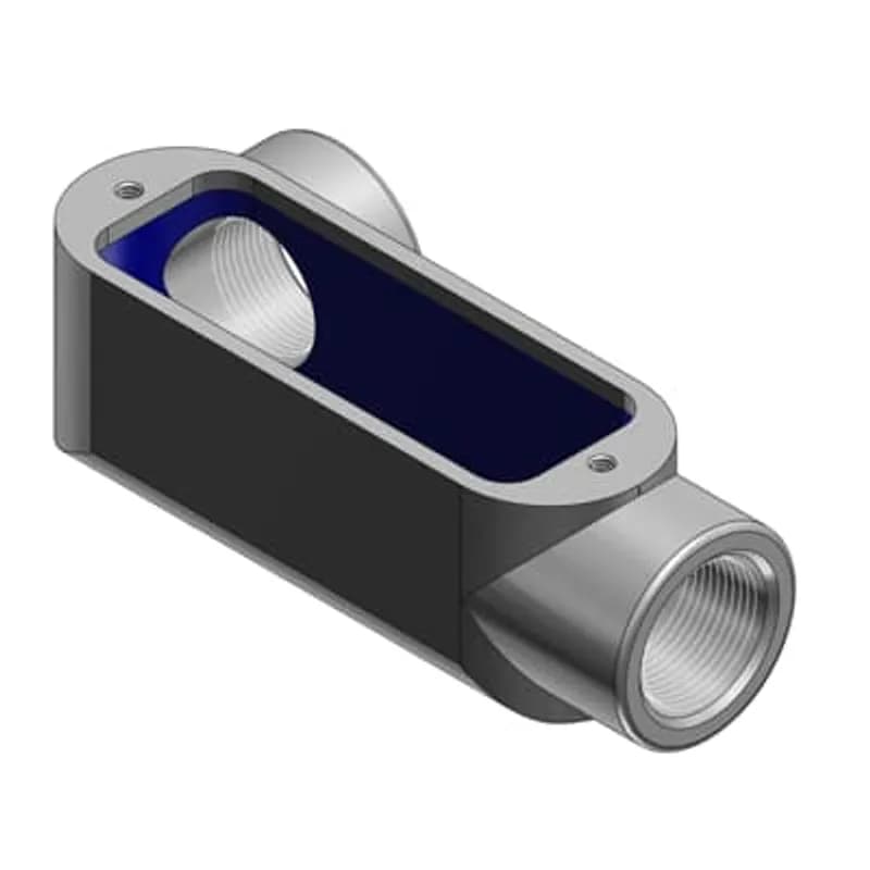 ABB - Installation Products LL78 - 2-1/2 Inch Form 8, LL Conduit Body, Body Material Gray Iron with Zinc Plating and Baked On Epoxy Powder Coat with BlueKote Internal Coating for Use with Rigid/IMC Conduit
