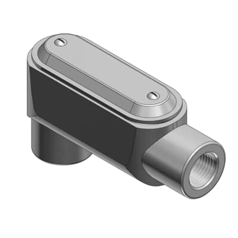 ABB - Installation Products LB47CG-TB - 1-1/4 Inch Form 7 (LB) Back Opening Pre-Assembled Conduit Body, Cover and Gasket, Body Material Gray Iron/Zinc Plating and Baked On Epoxy Powder Coat with BlueKote Internal Coating, Cover Material and Finish Stamped Steel/Zinc Plating