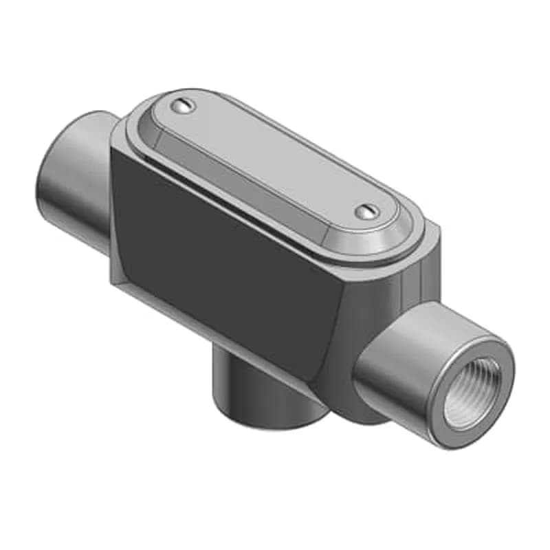 ABB - Installation Products TB37CG-TB - 1 Inch Form 7 (TB) Pre-Assembled Conduit Body, Cover and Gasket, Body Material Gray Iron/Zinc Plating and Baked On Epoxy Powder Coat with BlueKote Internal Coating, Cover Material and Finish Stamped Steel/Zinc Plating