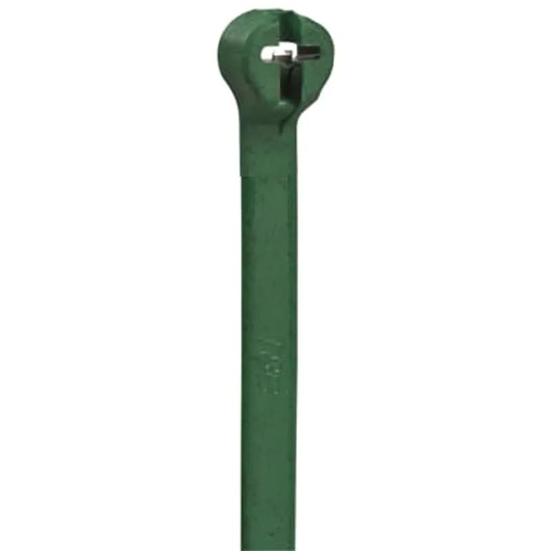 High Performance Cable Tie for Indoor Applications, Green Color Nylon 6.6, Length of 617mm (24.3 Inches) for Bundle Diameter up to 177mm (6.96 Inches), Width of 6.9mm (0.27 Inch), Tensile Strength Rating of 534 Newtons (120 Pounds), Operating Temperature of -60 Degrees Celsius (-76 F) to 85 Degrees Celsius (185 F), UL/EN/CSA62275 Type 2/21S Rated for AH-2 Plenum and as a Flexible Cable and Conduit Support, Bulk Pack