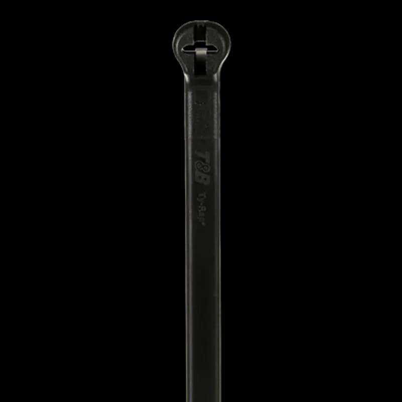 ABB - Installation Products TY24MX-A - Cable Tie, Heat Stabilized, Ultraviolet Resistant Black Polyamide (Nylon 6.6) for Temperatures up to 105 Degrees Celsius (221 F) for Indoor or Outdoor Applications, UL/EN/CSA62275 Type 2/21 Rated for AH-2 Plenum, Length of 139.7mm (5.5 Inches), Width of 3.56mm (0.14 Inches), Thickness of 1.07mm (0.042 Inches), Tensile Strength Rating of 178 Newtons (40 Pounds)