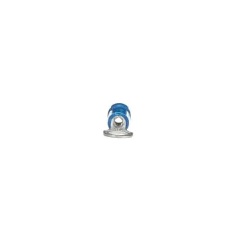 Vinyl-Insulated Ring Terminal, Length .97 Inches, Width .31 Inches, Maximum Insulation .170, Bolt Hole #10, Wire Range #18-#14 AWG, Color Blue, Copper, Tin Plated, Mini-Pack