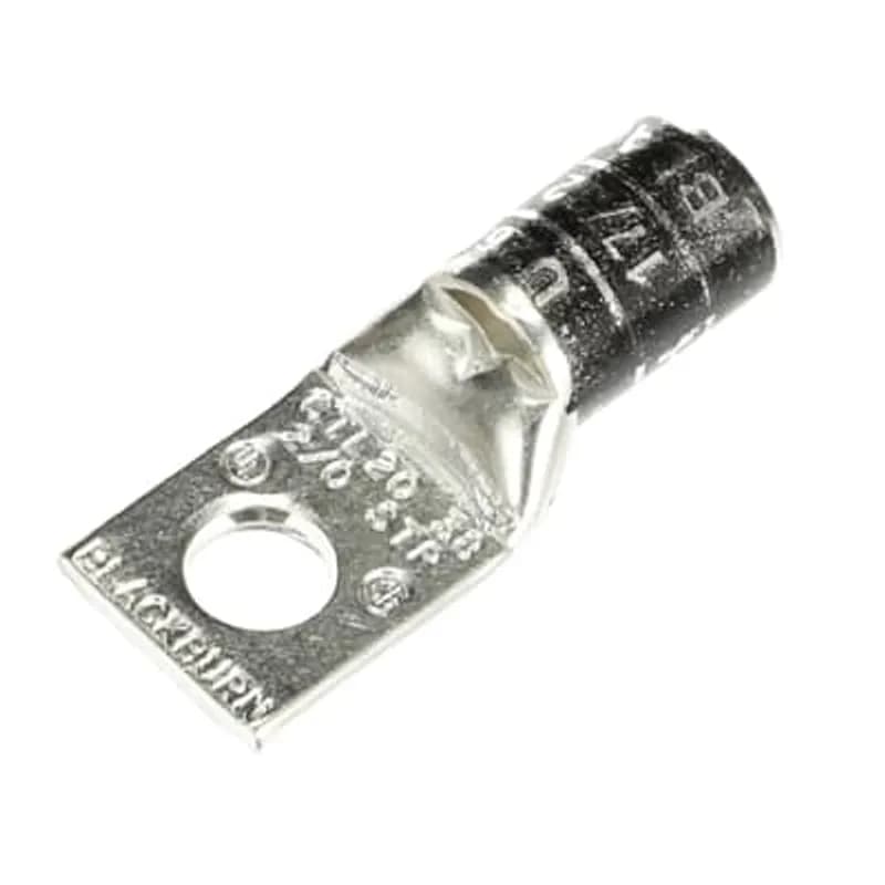 ABB - Installation Products CTL20-38 - Copper One-Hole Lug, Short Barrel, Max 35kV, 2/0 Str. Wire, 3/8 Bolt Size, Tin Plated, Die Color Code Black