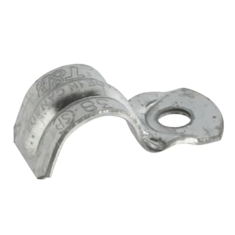 ABB - Installation Products CI38 - Strap, Flexible Conduit, Trade Size 3/8 Inch, Maximum Flexible Conduit Diameter 0.61 Inch, Hole Size 3/16 Inch, Galvanized Steel