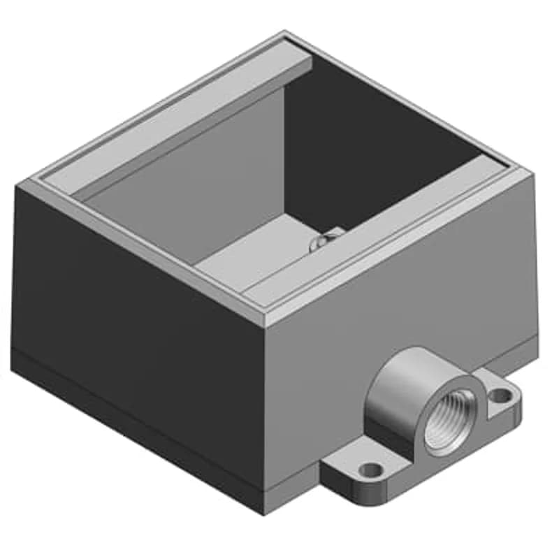 ABB - Installation Products FD12-TB - 1/2 Inch Deep 2 Gang Cast Device Box, Gray Iron Zinc Plated, Dead End, Suitable for Wet Locations When Used with Gasketed Covers