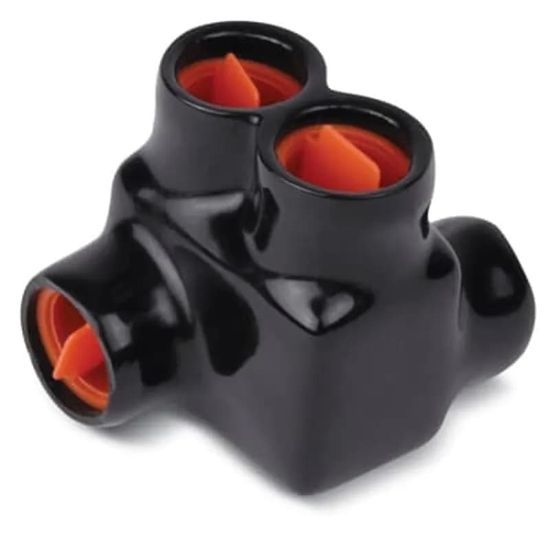 ABB - Installation Products AMTT250 - AMT Splice Offset, 2-Port, PVC Insulated, Wire Range 250 kcmil-10 Str, Length 2.12 Inches, Width 2.63 Inches, Height 2.13 Inches, Hex Size 5/16