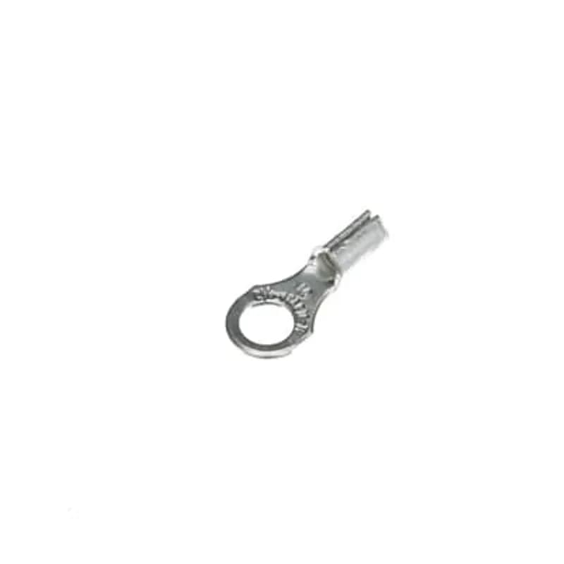 Non-Insulated Ring Terminal, Length .75 Inches, Width .31 Inches, Bolt Hole #10, Wire Range #18-#14 AWG, Copper, Tin Plated, 1,000 Pack