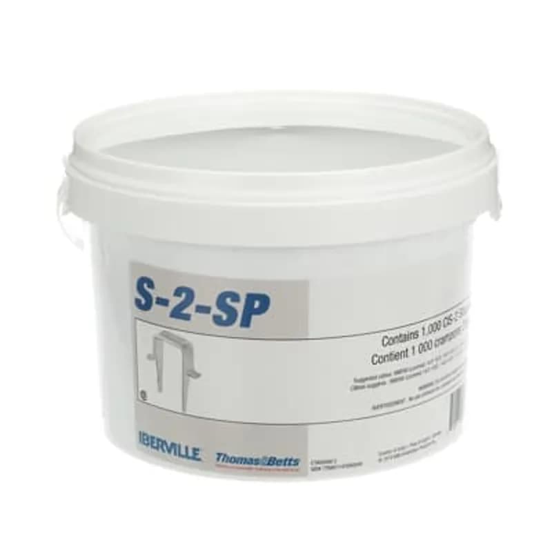 ABB - Installation Products S-2-SP - Staples, Cable, Height 0.44 Inch, Width 0.43 Inch, Galvanized Steel, Suggested Application 2 Cables 14/2, 2 Cables 12/2, 14/2-14/3-12/2-12/3-10/2-10/3, Bucket of 1,000
