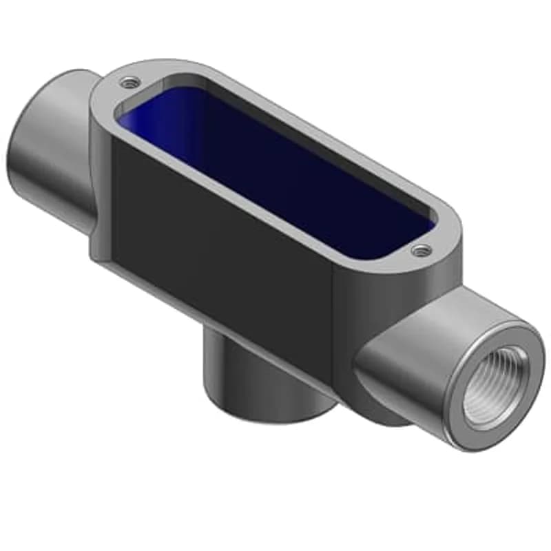 ABB - Installation Products TB38 - 1 Inch Form 8 (TB) Conduit Body, Body Material Gray Iron with Zinc Plating and Baked on Epoxy Powder Coat with BlueKote Internal Coating for Use with Rigid/IMC Conduit