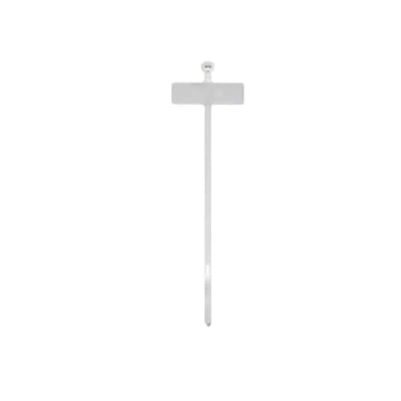 Identification Cable Tie, Yellow Polyamide (Nylon 6.6), Temperatures up to 85 Degrees Celsius (185 F) for Indoor Applications, Length of 91.44mm (3.6 Inches), Width of 2.36mm (0.093 Inch), Thickness of 25.4mm (1.0 Inch), Tensile Strength Rating of 80 Newtons (18 Pounds), Marking Pad Size of 25.4mm (1.0 Inch) x 7.95mm (0.313 Inch)