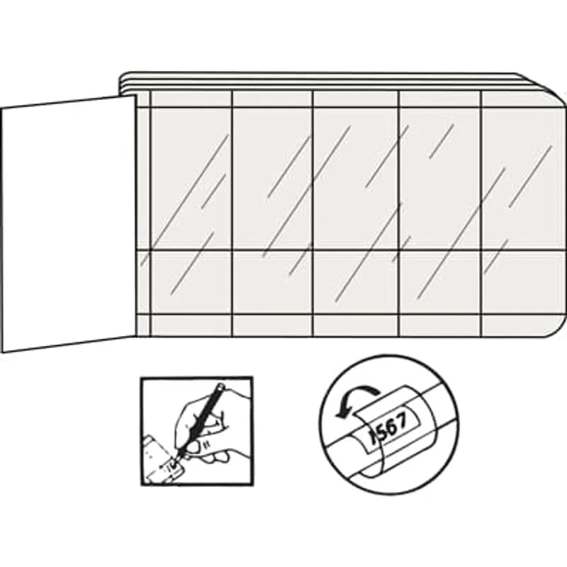 ABB - Installation Products WM-BW12 - Wire Marker Books - Vinyl, Self Laminating 200 blank write-on, self laminating transparent vinyl markers. marking area: 0.5 inch x 0.625 inch