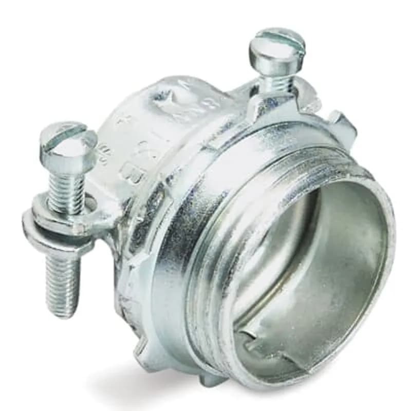 ABB - Installation Products 3310 - Sheathed Cable Fitting, Straight, Knockout Size 3-1/2 Inch, Two Screw Connector, Malleable Iron with Zinc Plating