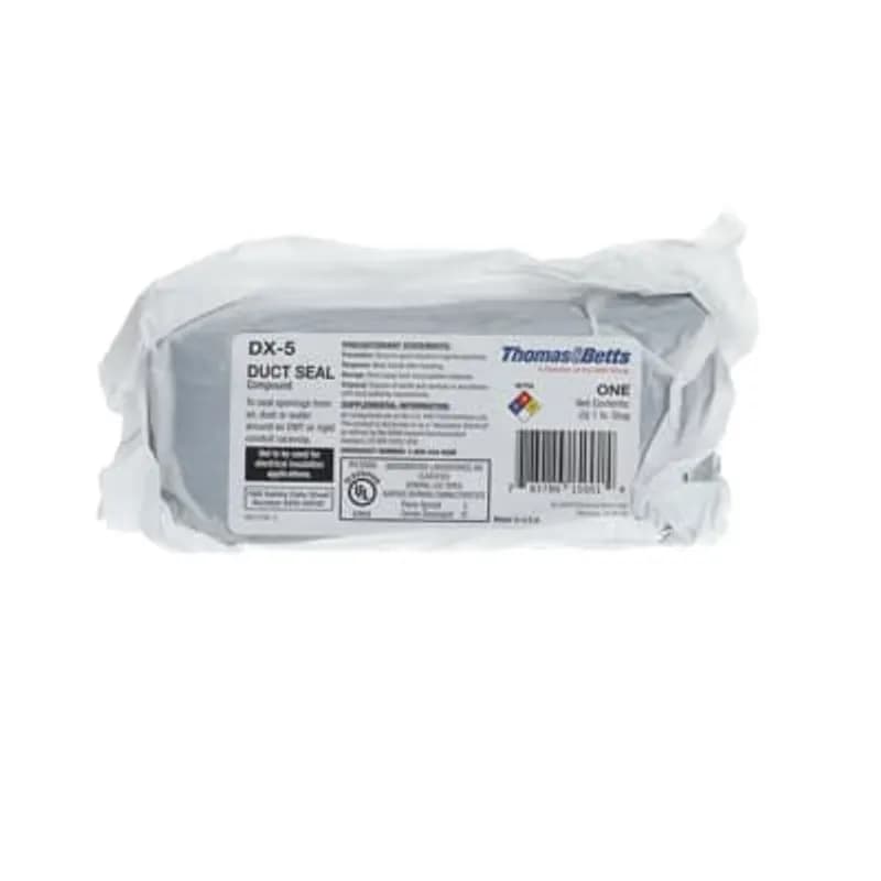 ABB - Installation Products DX-5 - Duct Seal Compound, (5) 1 pound packages. To Seal openings from air, dust or water around EMT or rigid conduit raceway. Not to be used for electrical insulation applications.