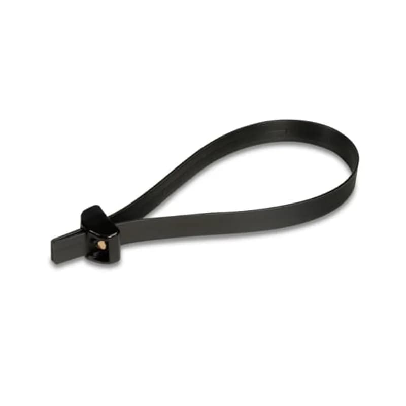 ABB - Installation Products CSS-270 - Deltec Cable Tie with Double-Locking Head, Black Acetal for Temperatures up to 105 Degrees Celsius (221 F), Weather and Ultraviolet Resistant, Length of 685.80mm (27 Inches), Width of 12.7mm (0.5 Inch), Thickness of 1.52mm (0.06 Inch), Tensile Strength Rating of 1112 Newtons (250 Pounds)