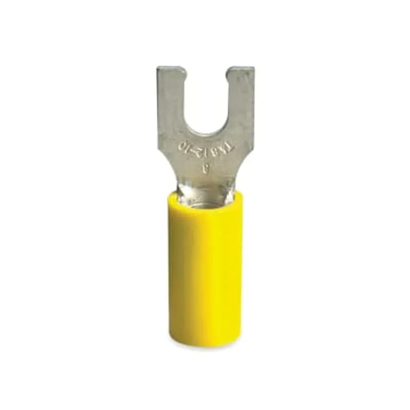 ABB - Installation Products KV10-10LF-D - Insulated Vinyl Locking Fork Terminal for Wire Range 12-10 Stud Size #10, Yellow, Package of 500