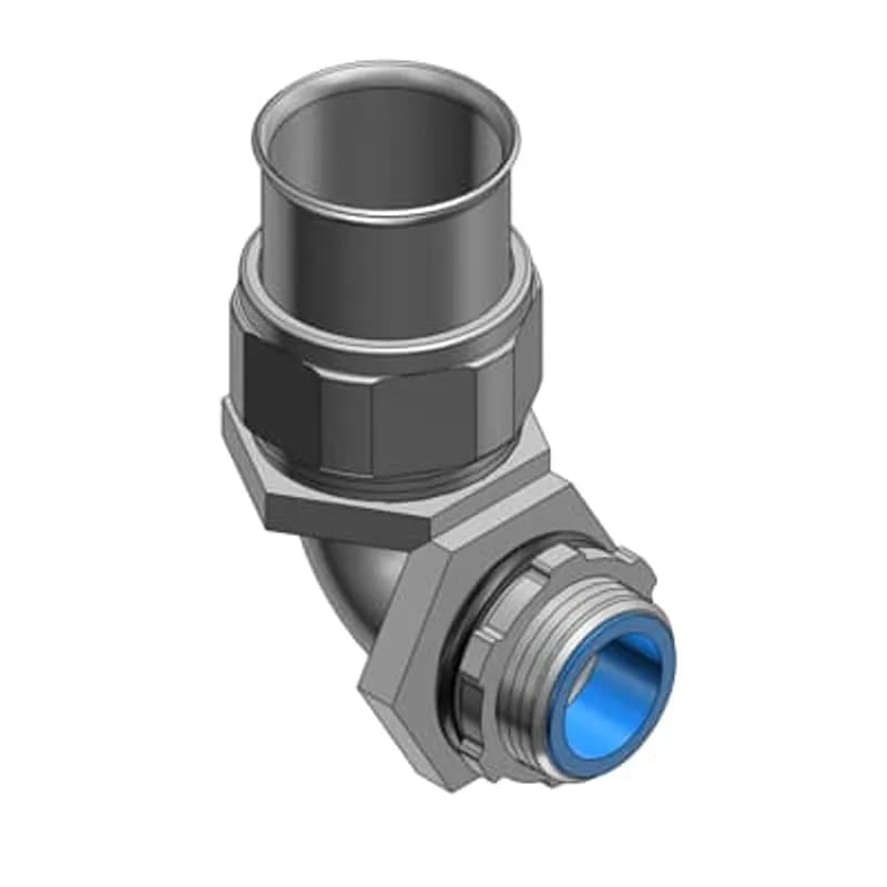 ABB - Installation Products 3741 - 1/2 Inch Steel Type A to 90 Degree Liquidtight Connector With Insulated Throat and Sealing Ring With Steel Retainer