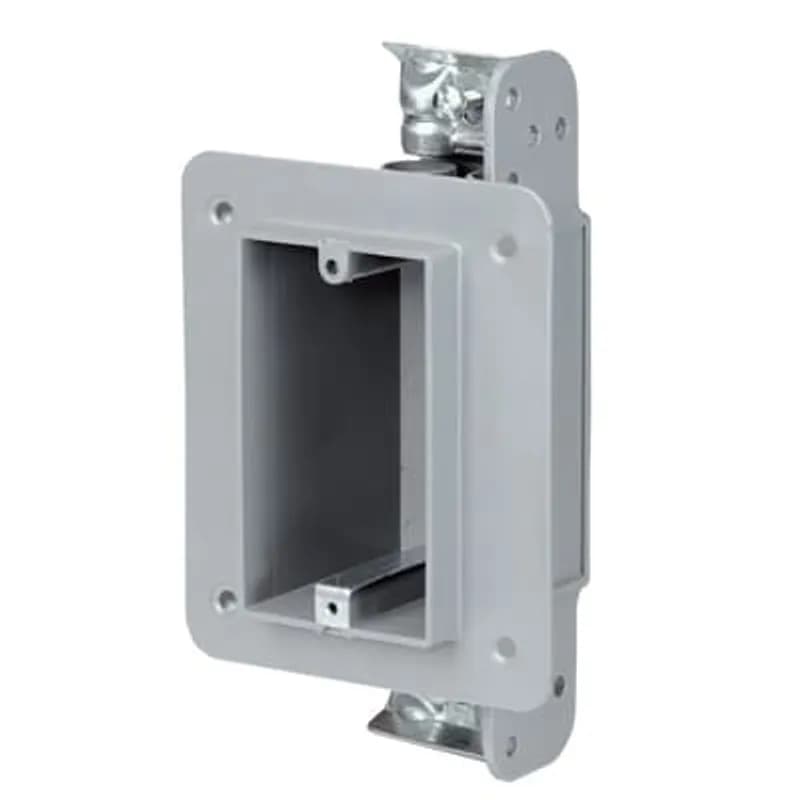 ABB - Installation Products WSWBX - One-Gang Device Box, Volume 18 Cubic Inches, Length 3-3/4 Inches, Width 2-1/4 Inches, Depth 2-1/4 Inches, Color Gray, Material Non-Metallic, Cable Entries 4, Use with AC90-Armored Cable