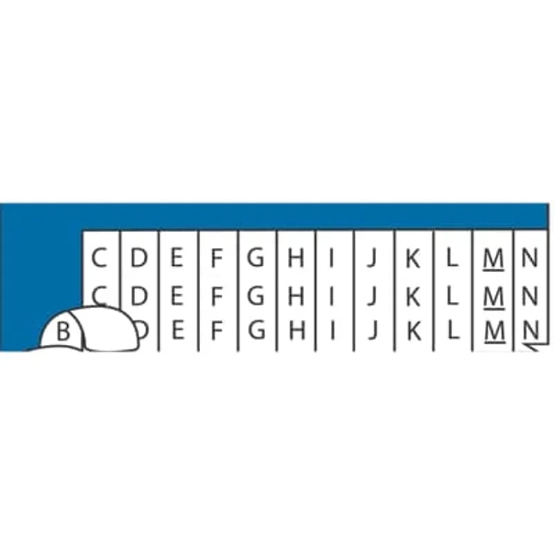 ABB - Installation Products WCRS - Wire Marker Cards - Vinyl Cloth, Solid Letters, Legend R. 1-1/2 inch. Package of 25 Cards.