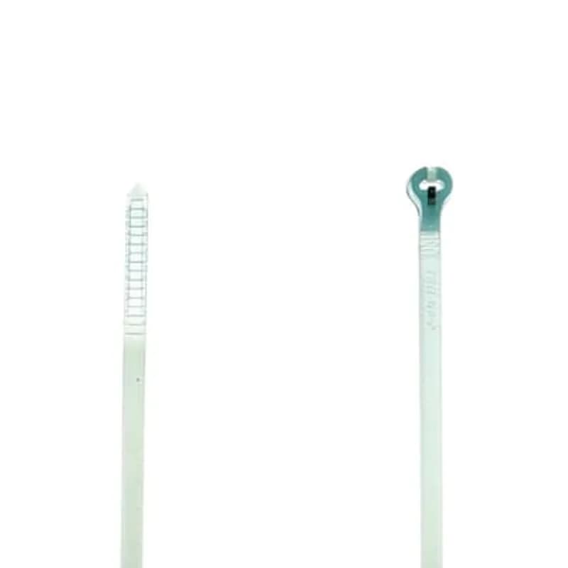 High Performance Cable Tie, Aquamarine Fluoropolymer ETFE for Temperatures up to 150 Degrees Celsius (302 F), Length of 91mm (3.6 Inches), Width of 2.5mm (0.1 Inch), Thickness of 1mm (0.04 Inch), Tensile Strength Rating of 80 Newtons (18 Pounds), 100 Pack