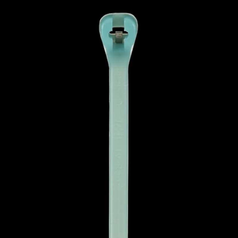 ABB - Installation Products TYZ525M - High Performance Cable Tie, Aquamarine Fluoropolymer ETFE for Temperatures up to 150 Degrees Celsius (302 F), Length of 185mm (7.3 Inches), Width of 4.1mm (0.2 Inch), Thickness of 1.6mm (0.06 Inch), Tensile Strength Rating of 222 Newtons (50 Pounds), 100 Pack