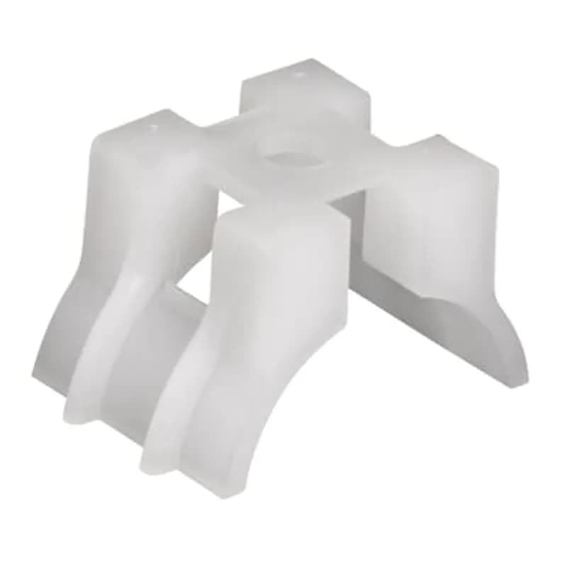 Saddle-Type Mounting Base, Natural Nylon 6.6 for Temperatures up to 85 Degrees Celsius (185 F), Length of 15.11mm (0.595 Inches), Width of 15.11mm (0.595 Inches), Height of 14.27mm (0.562 Inches), Screw Mounting Method, #6 Screw