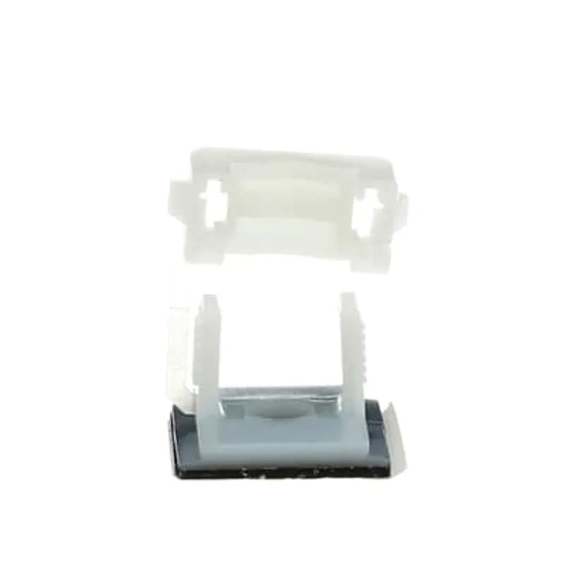 Re-Usable Latching Cable Clamp, Natural Nylon 6.6 for Temperatures up to 85 Degrees Celsius (185 F), Length of 25.0mm (0.984 Inches), Width of 25.0mm (0.984 Inches), Maximum Height of 22.0mm (0.87 Inches), Self-Adhesive or Screw Mounting Method, Mounting Hole Diameter of 4.3mm (0.17 Inches), 100 Pack