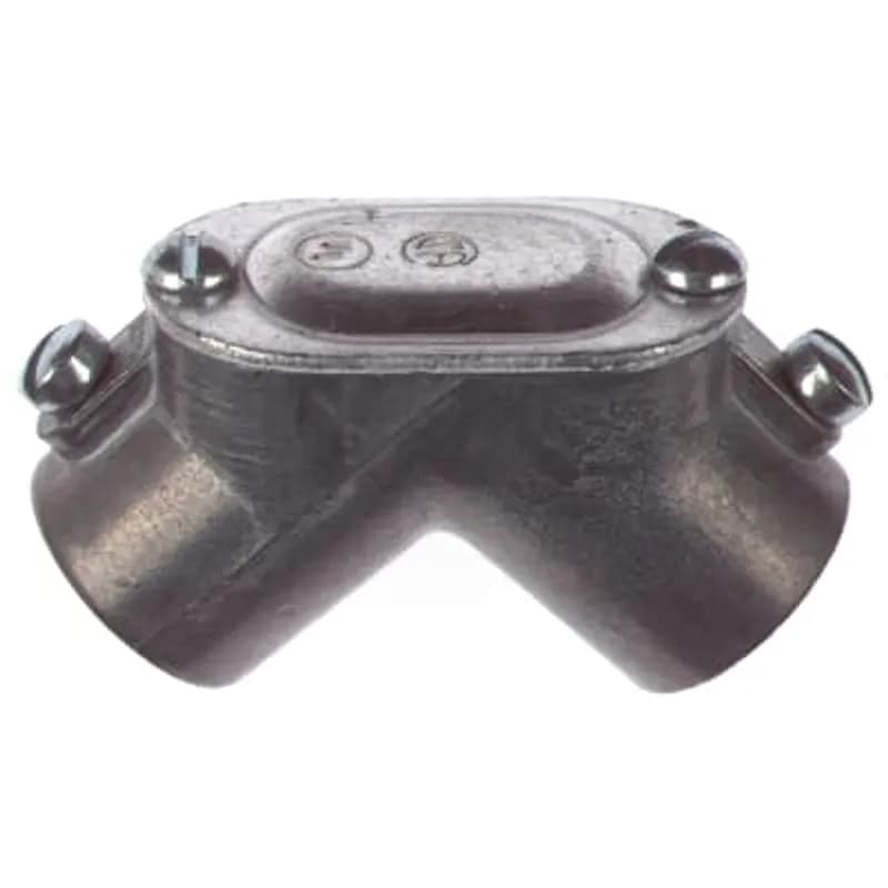 Connector, EMT to Box Set-Screw Type Pul Elbow, Conduit Size 1 Inch, Height 1.94 Inch, Opening Diameter 1.59 Inch, Die Cast Zinc