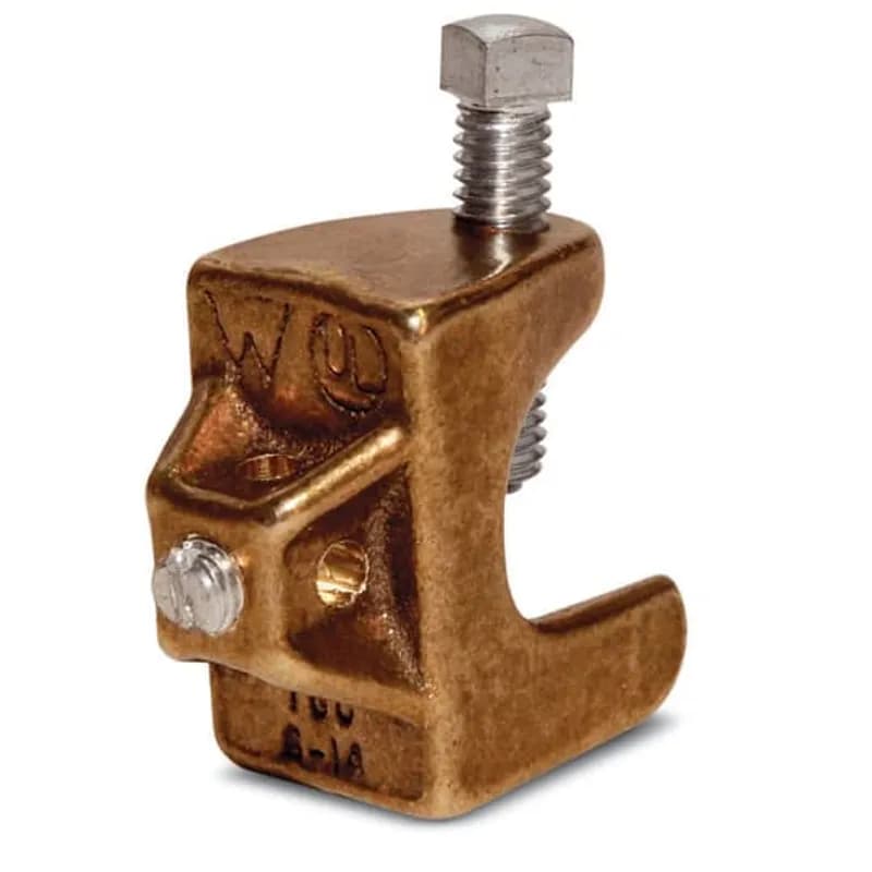 ABB - Installation Products TGC - Copper Beam Grounding Clamp for Wire Range 14 - 6 Copper for grounding trailer frames, cable trays, CATV and telephone pedestals, Slotted Head Screw