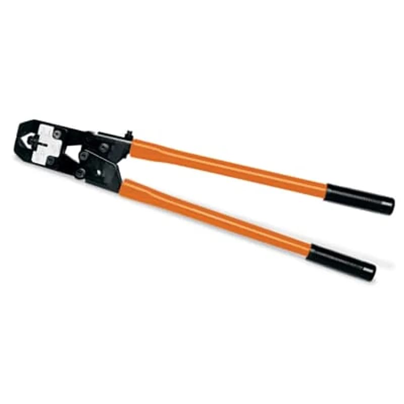 ABB - Installation Products TBM4S - Dieless Adjustable Crimp Tool with Shure-Stake Ratchet that terminates lugs, splices and C-Tap type connectors for copper cables ranges 8 - 250 kcmil. Also terminates lugs and splicing type connectors for aluminum cables ranging 8 to 4/0.