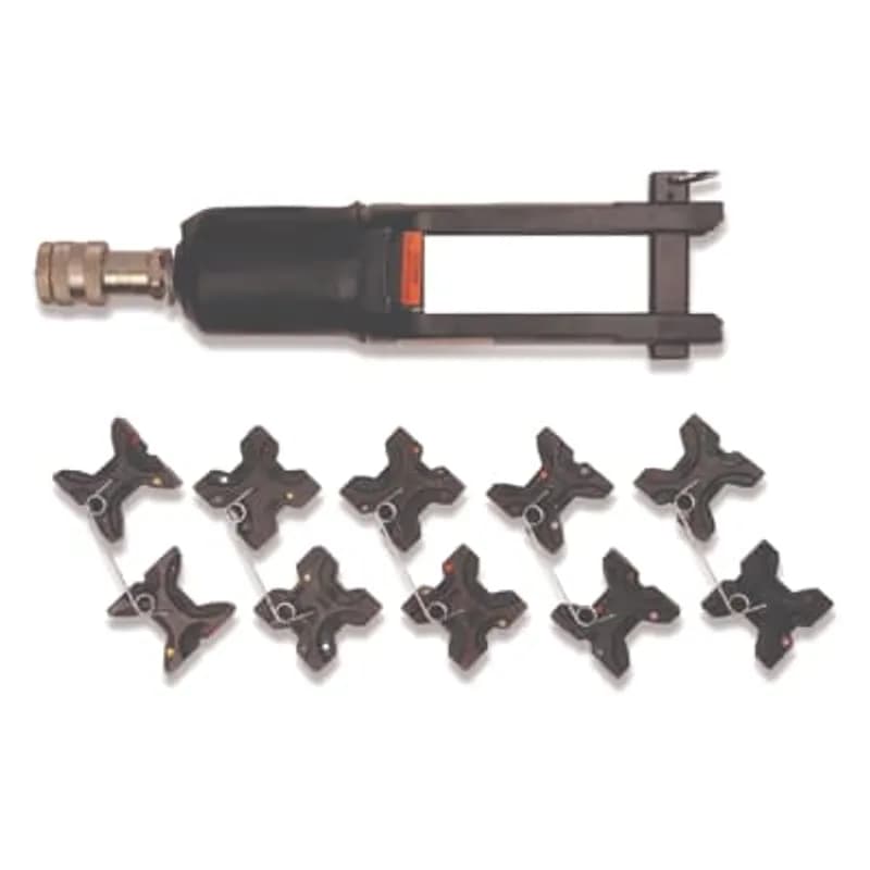 ABB - Installation Products TBM12 - 12 Ton Hydraulic Crimp Head with Steel Case - Closed Yoke, Includes 5 Sets of Multi-Nested Dies