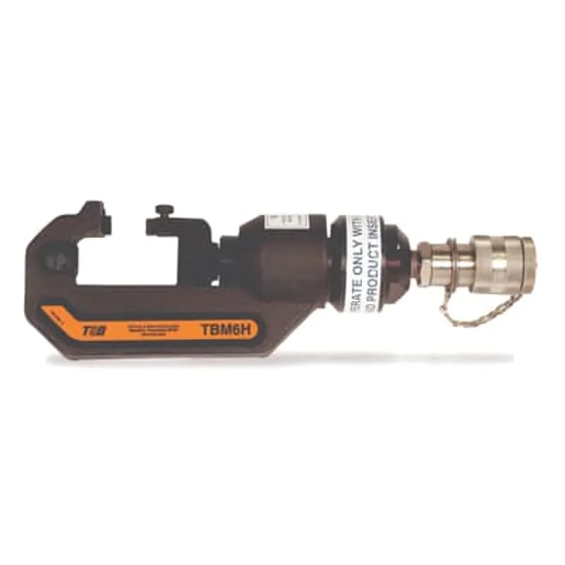 ABB - Installation Products TBM6H - 6 Ton Hydraulic Head - Operating Pressure 10,000 PSI, Application Range Copper 8 AWG - 500 kcmil and Aluminum 10 AWG - 350 kcmil, Tool Carrying Case Included