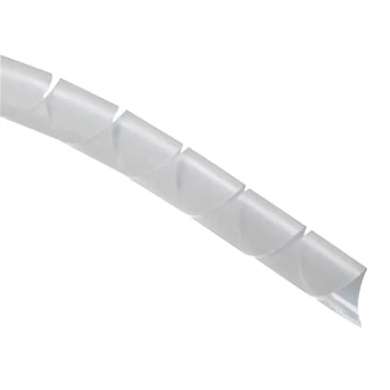 Spiral Wrap, Natural Polyethylene for Temperatures up to 50 Degrees Celsius (122 F), Outside Diameter of 25.4mm (1.0 Inches), Pitch of 28.19mm (1.11 Inches), Nominal Wall Thickness of 1.78mm (0.07 Inches), 30.48m Reel (100 Feet)