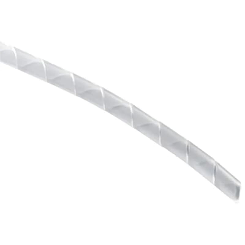 Forward Cut Spiral Wrap, Natural Polyethylene for Temperatures up to 50 Degrees Celsius (122 F), Outside Diameter of 15.88mm (0.625 Inches), Pitch of 15.88mm (0.625 Inches), Nominal Wall Thickness of 1.57mm (0.062 Inches), 30.48m Reel (100 Feet)