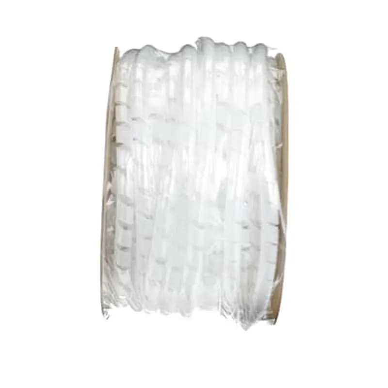 Spiral Wrap, Natural Polyethylene for Temperatures up to 50 Degrees Celsius (122 F), Outside Diameter of 15.88mm (0.625 Inches), Pitch of 15.88mm (0.625 Inches), Nominal Wall Thickness of 1.57mm (0.062 Inches), 30.48m Reel (100 Feet)