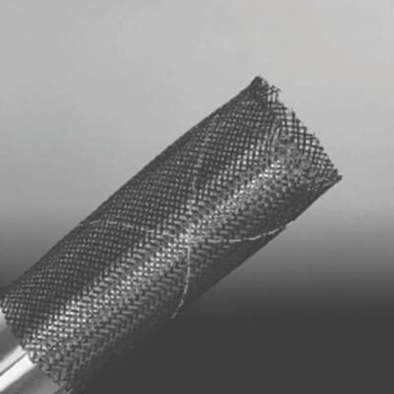 Flame-Retardant Braided Wire Sleeving, Expandable, Black with White Tracer, Nominal I.D. of 19.05mm (0.75 Inches), Nominal Diameter Range of 12.7mm (0.50 Inches) to 31.75mm (1.25 Inches), 30.48m (100 Foot) Mini Spool
