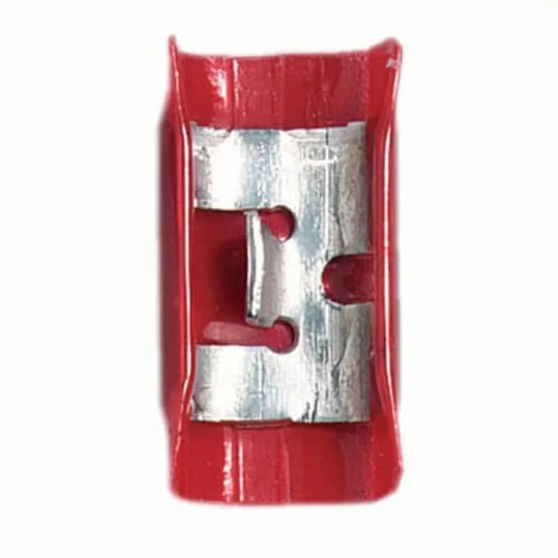 ABB - Installation Products RSK101 - One-Piece Grounding Connector, Shield Diameter Range 1.27mm-2.28mm, Color Red, Copper, Tin Plated, Polyester Insulation