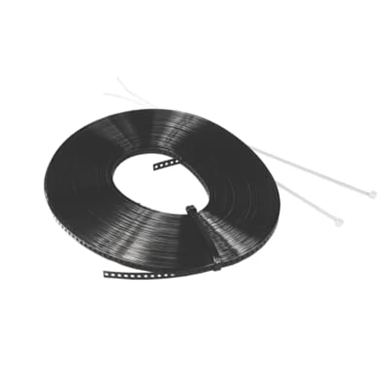 ABB - Installation Products S4NY-167-0-C - Cable Tie Strapping, Black Nylon for Temperatures up to 105 Degrees Celsius (221 F), Width of 9.52mm (0.375 Inches), Thickness of 1.14mm (0.045 Inches), Length of 30.48m (100 Foot) Roll, Mounting Hole Diameter of 4.24mm (0.167 Inches), Hole Spacing of 7.92mm (0.312 Inches)